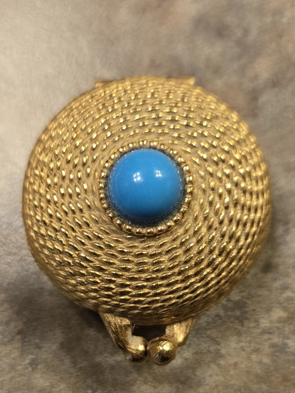Estee Lauder Vintage Compact Solid Perfume with Turquoise Cabochon